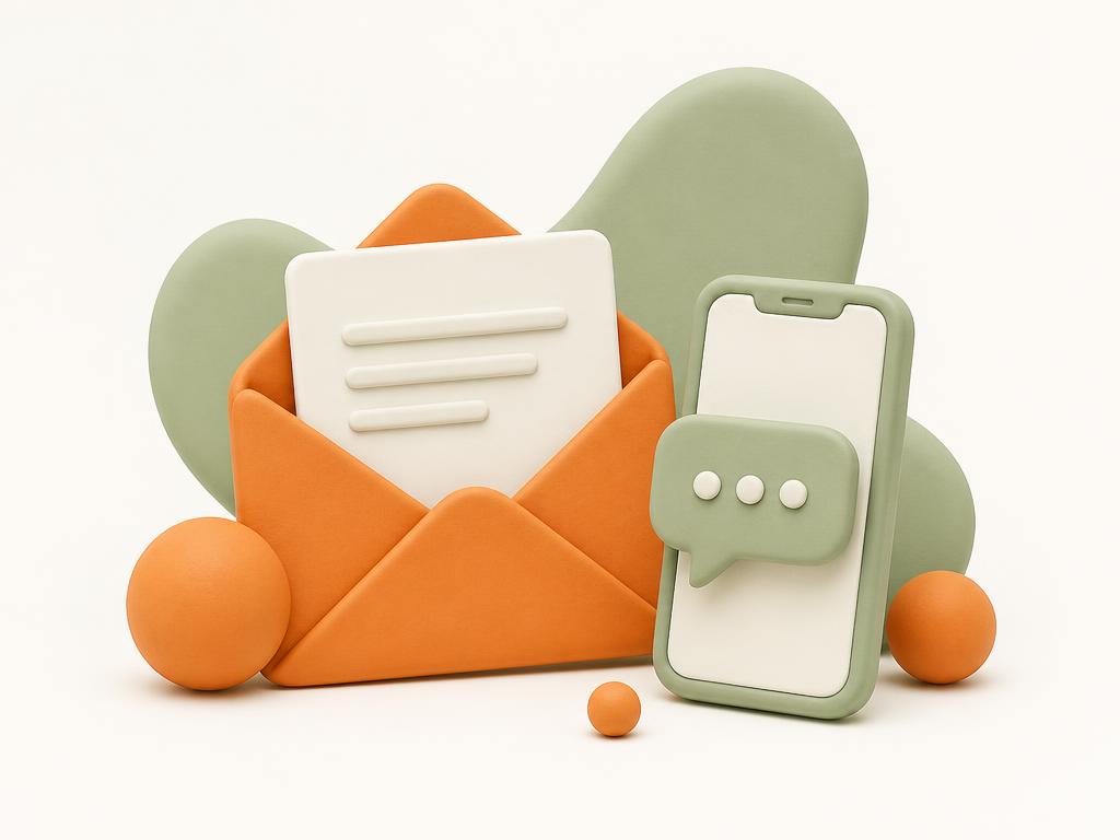Illustration representing email & text marketing