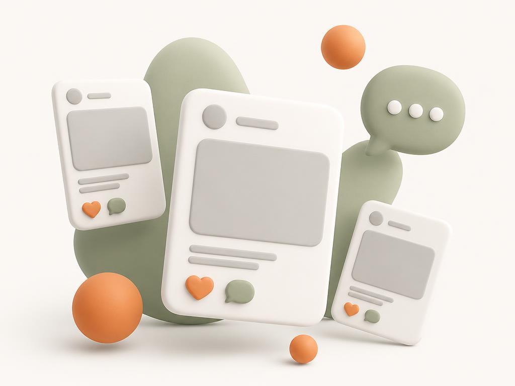 Illustration representing social media & content